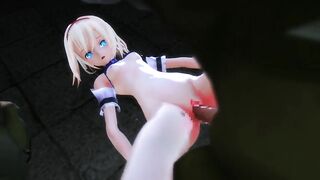MMD Sex - Lizard monster attacks Alice (Touhou)