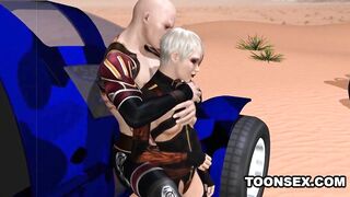 Skinny Short Haired 3D Blonde Fucked Outdoors