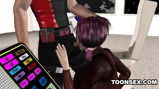 3D Cartoon Emo Babe Sucks and Fucks
