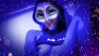 Cute Blue Alien Wet Pussy Fuck Machine