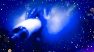 Cute Blue Alien Wet Pussy Fuck Machine