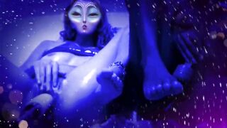 Cute Blue Alien Wet Pussy Fuck Machine