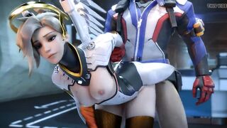 Soldier 76 gives Mercy his payload