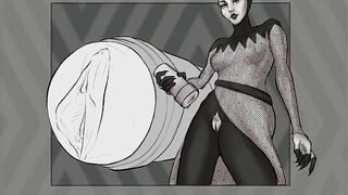 Star Wars latex Bazine Netal showing off her fleshlight