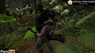 Hunter Fucks Black Panther in the Jungle 4K 60 FPS Animation