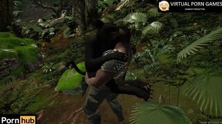 Hunter Fucks Black Panther in the Jungle 4K 60 FPS Animation