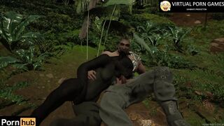 Hunter Fucks Black Panther in the Jungle 4K 60 FPS Animation