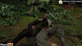 Hunter Fucks Black Panther in the Jungle 4K 60 FPS Animation