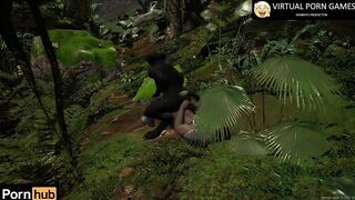 Hunter Fucks Black Panther in the Jungle 4K 60 FPS Animation