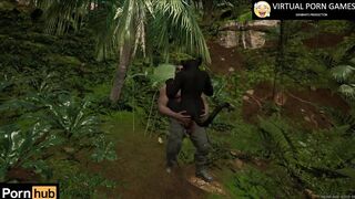 Hunter Fucks Black Panther in the Jungle 4K 60 FPS Animation