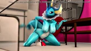 Vaporeon riding a dildo