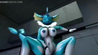 Vaporeon riding a dildo