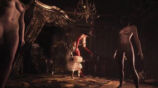 Resident Evil Village Lady Dimitrescu - BDSM Red Latex Leather - Cum all over her Body