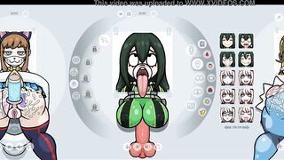 Fapwall [Rule 34 Hentai game] Tsuyu Asui from my hero academy gets a 6 dicks penetration and bukkake