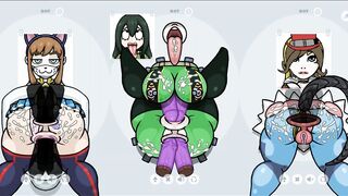 Fapwall [Rule 34 Hentai game] Tsuyu Asui from my hero academy gets a 6 dicks penetration and bukkake