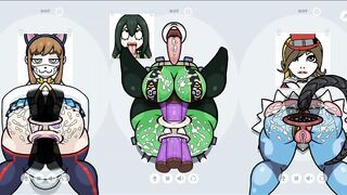 Fapwall [Rule 34 Hentai game] Tsuyu Asui from my hero academy gets a 6 dicks penetration and bukkake
