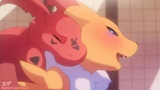 Renamon fucks Guilmon - Zonkpunch Furry Yiff Animation (Audio)