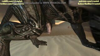 Samus Aran on a strange Alien Planet being fucked by Xenomorphs hardcore 3D Animation