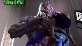 Sombra from overwatch fucked by a monster