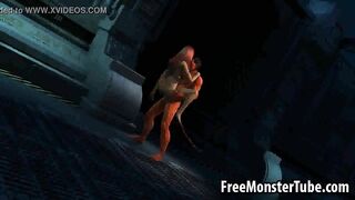 Busty 3D cartoon redhead babe fucked by Satan