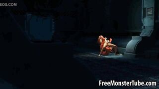 Busty 3D cartoon redhead babe fucked by Satan