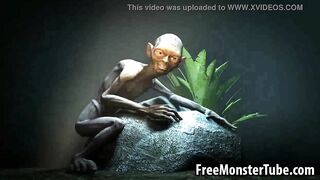 Foxy 3D babe gets fucked in the woods by Gollum