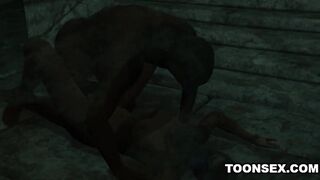 Masked 3D cartoon babe having some steamy rough sex