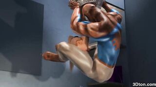Spider man fucks busty blonde