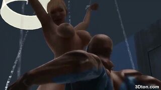 Spider man fucks busty blonde