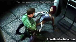 Sexy 3D babe getting fucked hard by the Green Lanternandarchligh-high 2