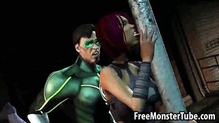 Sexy 3D babe getting fucked hard by the Green Lanternandarchligh-high 2