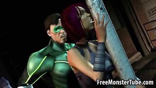 Sexy 3D babe getting fucked hard by the Green Lanternandarchligh-high 2