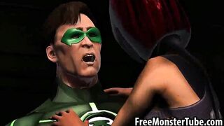Sexy 3D babe getting fucked hard by the Green Lanternandarchligh-high 2