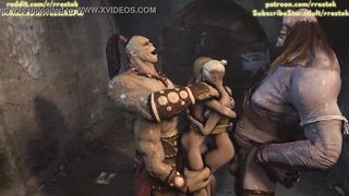 3D Monster Animation Goro and Cyclop fucking Sonya and Cassie Cage