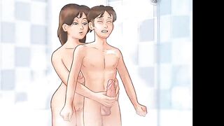 Summertime Saga - Mom and Son in the bathroom