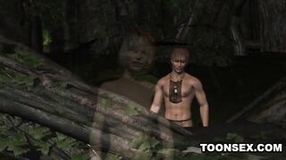 Busty 3D cartoon babe getting fingered and fucked