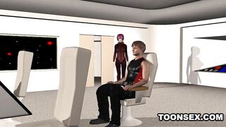 3D cartoon emo babe sucks cock and gets fucked