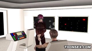 3D cartoon emo babe sucks cock and gets fucked