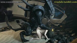 Hardcore 3D Animation Samus and Aliens Deepthroat and Vaginal