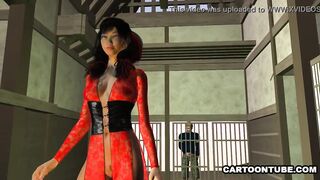 Sexy 3D cartoon Asian babe eaten out and fucked