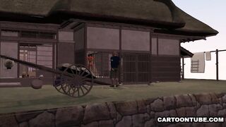 Sexy 3D cartoon Asian babe eaten out and fucked