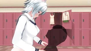 3D HENTAI Schoolgirl Fucks in the Locker Room with the Coach