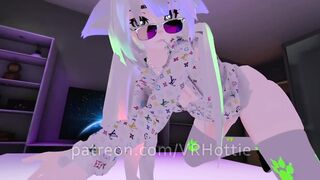 Nerdy Glasses Neko in Pajamas Strips Sits on your Face in Bedroom Thigh High Popsicle POV Lap Dance