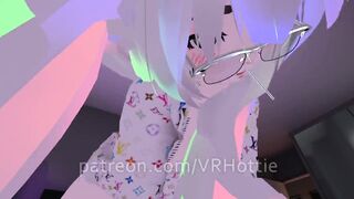 Nerdy Glasses Neko in Pajamas Strips Sits on your Face in Bedroom Thigh High Popsicle POV Lap Dance