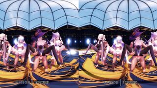 Genshin Impact - Group Dance & Orgy [UNCENSORED HENTAI 4K MMD]