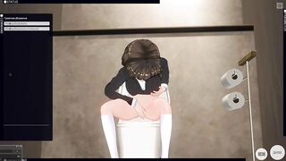 3D HENTAI Teacher Helped Schoolgirl Cum in the Toilet