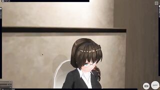 3D HENTAI Teacher Helped Schoolgirl Cum in the Toilet