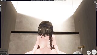 3D HENTAI Teacher Helped Schoolgirl Cum in the Toilet