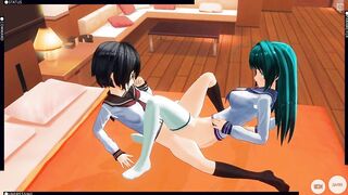 3D HENTAI Schoolgirls Lesbians Fuck with a Vibrator
