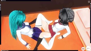 3D HENTAI Schoolgirls Lesbians Fuck with a Vibrator